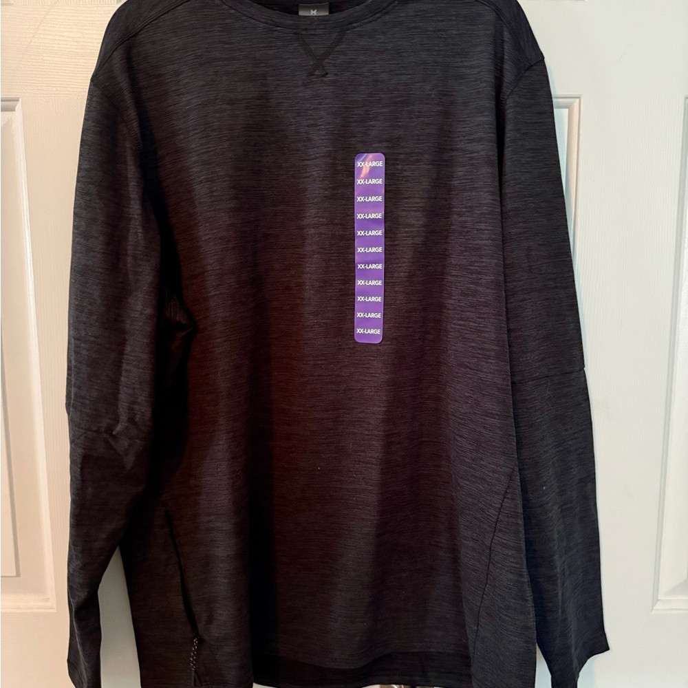 Members Mark Tech Crew Sweatshirt XXL Black Long Sleeve NWT